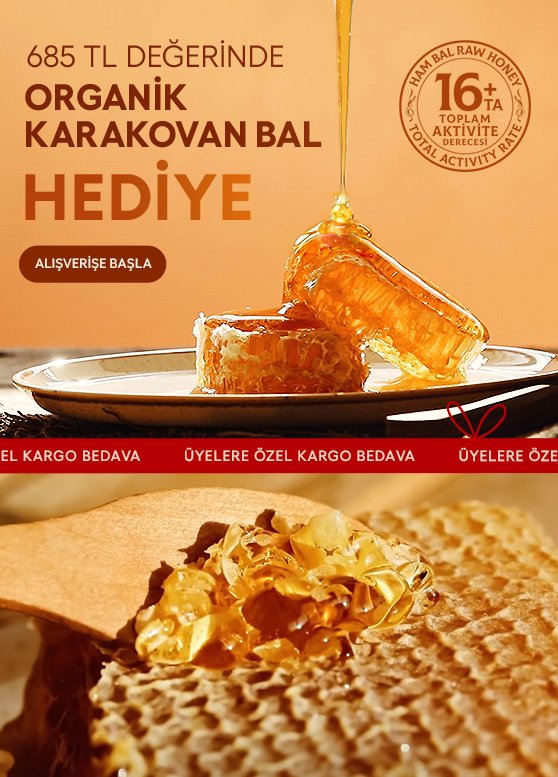 3500 TL ve Üzeri Alışverişlerinizde Organik Karakovan Petek Bal Hediye!