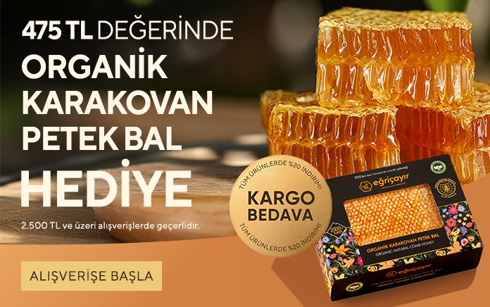 2.500TL ve üzeri alışverişinizde Organik Karakovan Petek Bal 