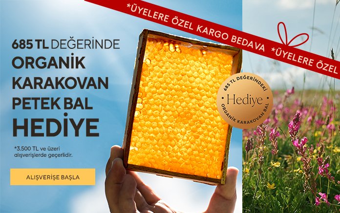 3.500TL ve üzeri alışverişinizde Organik Karakovan Petek Bal 