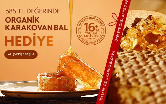 3.500TL ve üzeri alışverişinizde Organik Karakovan Petek Bal