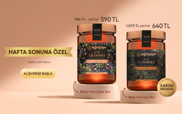 Hafta Sonuna Özel  850g Ham Çiçek Balı 590TL,  