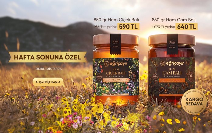 Hafta Sonuna Özel  850g Ham Çiçek Balı 590TL,  