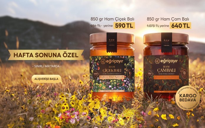 Hafta Sonuna Özel  850g Ham Çiçek Balı 590TL,  
