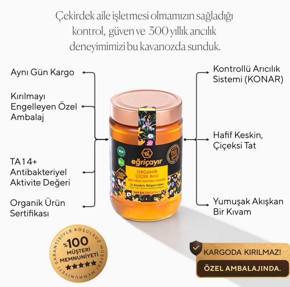 Çiçek Balı, Organik Sertifikalı, İç Anadolu Bölgesi TA14+