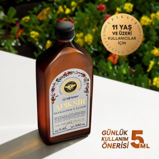 Eğriçayır Apiksir 6 Bileşenli Arıcı İksiri (Zerdeçal + Zencefil + Propolis + Bal + Tarçın + Karabiber) (Çözücü: Alkol + Su)