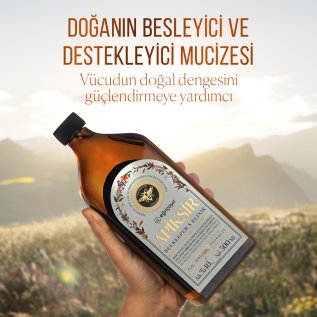 Eğriçayır Apiksir 6 Bileşenli Arıcı İksiri (Zerdeçal + Zencefil + Propolis + Bal + Tarçın + Karabiber) (Çözücü: Alkol + Su)