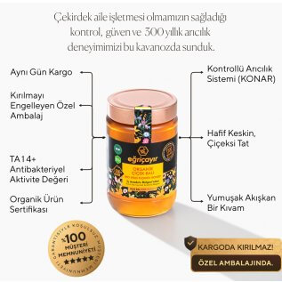 Eğriçayır Çiçek Balı, Organik Sertifikalı, İç Anadolu Bölgesi TA14+