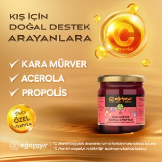 Eğriçayır Kara Mürver + Acerola + Propolis + Ham Bal