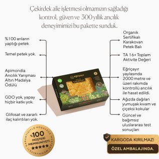 Eğriçayır Karakovan Petek Bal, Organik Sertifikalı TA16+