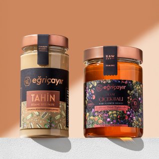 Eğriçayır Tek Kavrulmuş Tahin + Ham Çiçek Balı