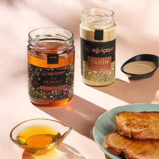 Eğriçayır Tek Kavrulmuş Tahin + Ham Çiçek Balı