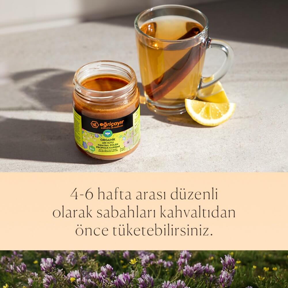 Organik Arı Sütü + Ham Bal + Polen + Propolis