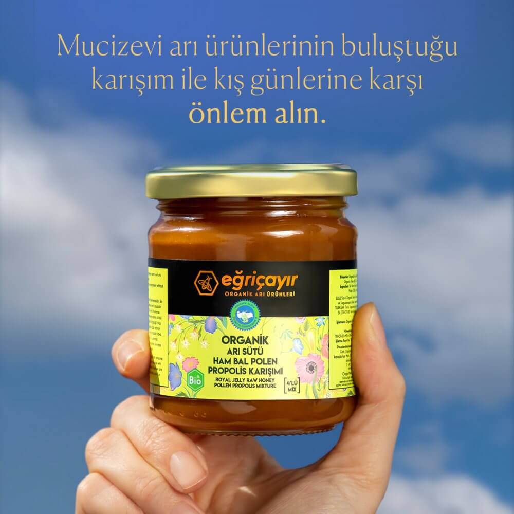 Organik Arı Sütü + Ham Bal + Polen + Propolis