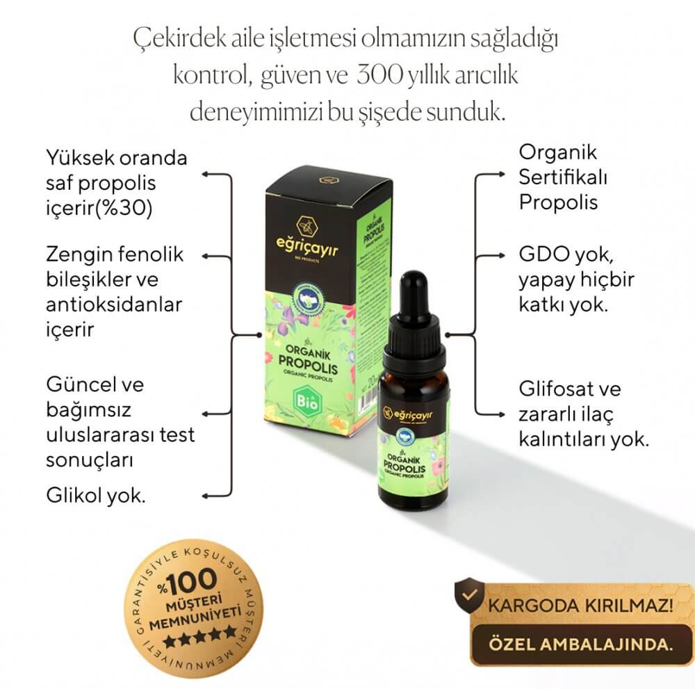 Organik Propolis Damla Alkol Bazlı